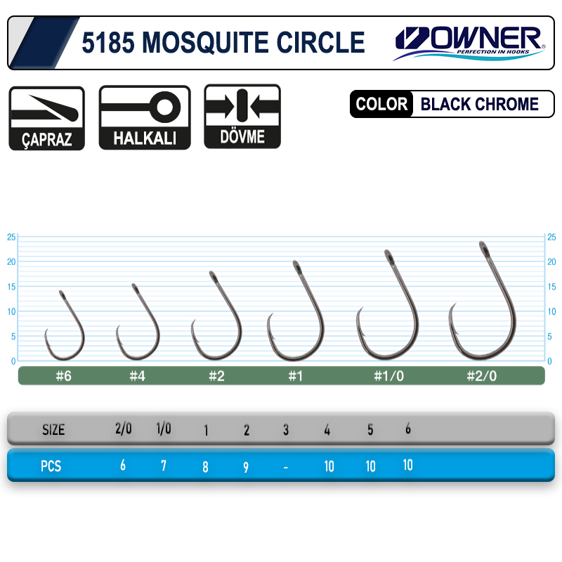 Owner%205185%20Mosquito%20Circle%20Black%20Chrome%20Sinek%20İğne