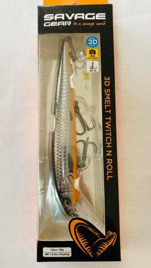 Savage Gear 3D Smelt Twitch N Roll MR 14 cm 20 gr F Black Silver Orang