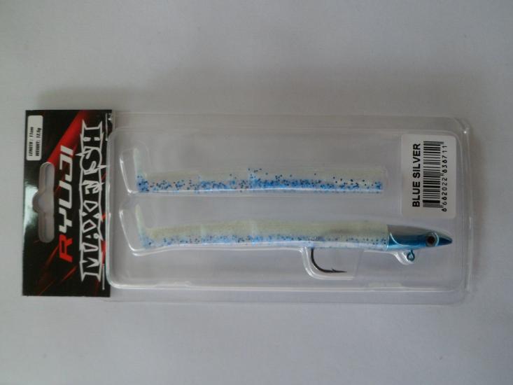 RYUJI MAX FISH 110MM 12,5GR 2+1 SİLİKON YEM, BLUE SILVER